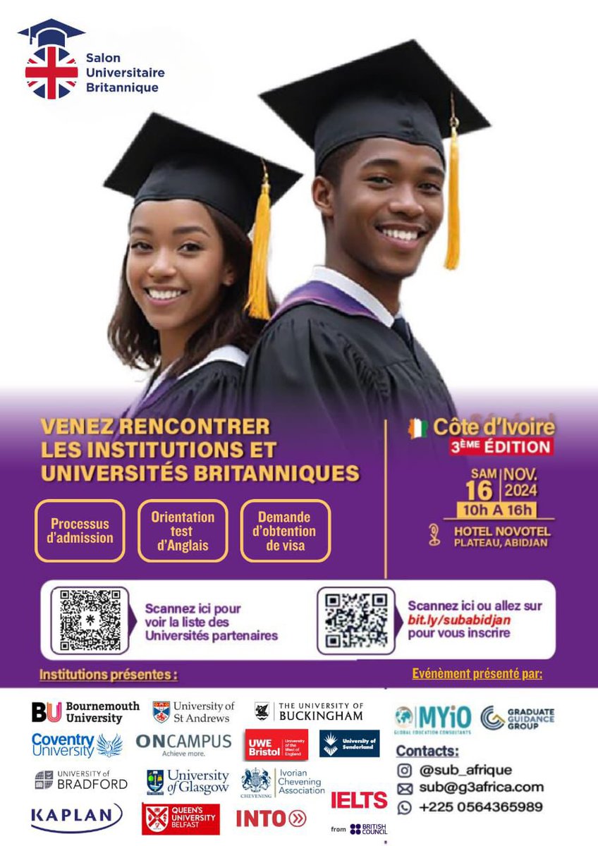 CardonLawrence's tweet photo. Venez rencontrer les institutions et universités Britanniques 🇬🇧 ce Samedi 16 Novembre au Novotel, Plateau. 

#UKUniversities https://t.co/X1CpxiyIVV