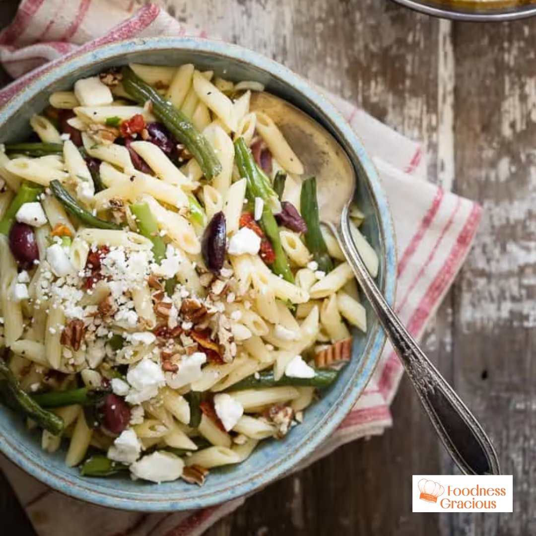 FoodnessG's tweet photo. Craving something fresh and delicious? Dive into this Roasted Garlic Green Bean Pasta Salad! 

Ready to dig in? Here's the link for the full recipe: https://t.co/b09eQwQAKc 

#PastaSaladLove #GarlicGoodness #GreenBeanMagic #FoodnessGracious #HealthyEats #FreshFlavors #Yummy https://t.co/28rByI6SMc
