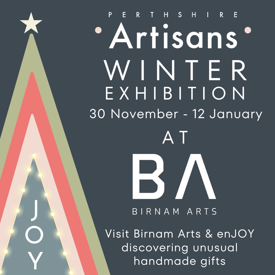 EnJOY discovering unusual handmade gifts at the #Perthshire Artisans Winter Exhibition, from 30th November in the wonderful setting of <a href="/Birnamarts/">Birnam Arts</a>. Make a pledge to #shoplocal this year for quality original handmade gifts, all crafted with love in Perthshire. Now that is a JOY!
