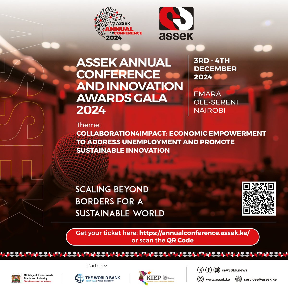 ASSEKnews's tweet photo. Kenya's entrepreneurial ecosystem is booming. This year's ASSEK Annual Conference will explore how businesses can expand their horizons, enter new markets &amp; embrace sustainable practices.
Register now: https://t.co/HpI5rtIv3V
#AAC2024 #Collaboration4Impact #KenyanInnovation https://t.co/lqg98CDaxc