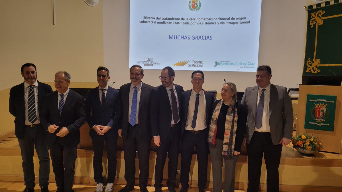 Mª Isabel Prieto (@misabelprieto2) on Twitter photo Un lujo formar parte del tribunal de defensa de la tesis doctoral de Siyuan Quian sobre el tratamiento de la carcinomatosis peritoneal de origen colorrectal con CAR-T cells. Magnifica defensa .Enhorabuena .<a href="/GarciaOlmoD/">Damian Garcia-Olmo, Professor of Surgery</a> <a href="/UAM_Medicina/">Medicina UAM</a> <a href="/SiyuanQ/">siyuanQin</a> Un lujo formar parte del tribunal de defensa de la tesis doctoral de Siyuan Quian sobre el tratamiento de la carcinomatosis peritoneal de origen colorrectal con CAR-T cells. Magnifica defensa .Enhorabuena .<a href="/GarciaOlmoD/">Damian Garcia-Olmo, Professor of Surgery</a> <a href="/UAM_Medicina/">Medicina UAM</a> <a href="/SiyuanQ/">siyuanQin</a>