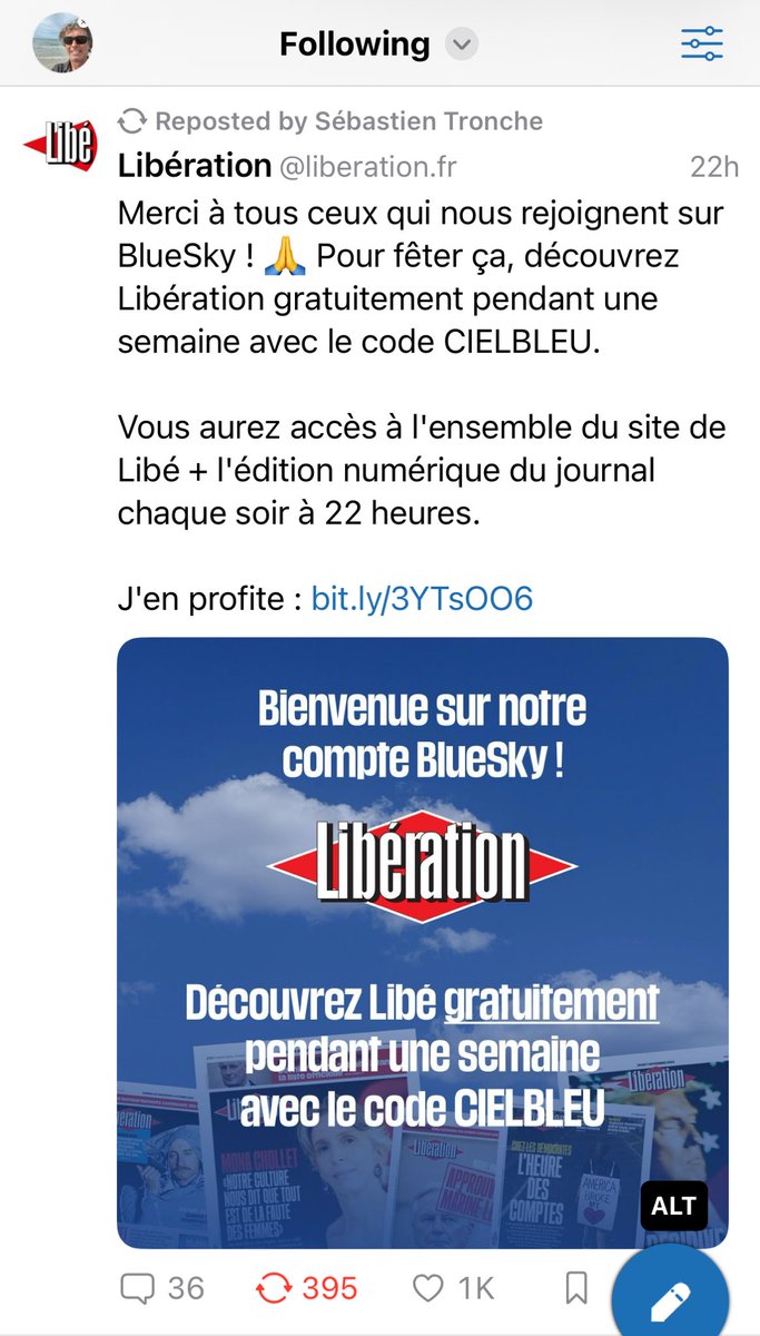 comparateurAMC's tweet photo. B L U E S K Y est de mieux en mieux! T H R E A D S , c'est un autre billionaire qui peut aussi peter les plombs ... https://t.co/ri0NALc8mX