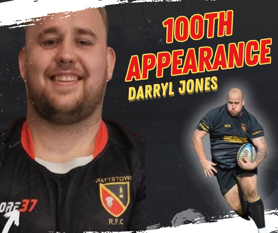 WATTSTOWNRFC's tweet photo. 🎉 Celebrating 100 Appearances for Darryl Jones! 🎉
This weekend, we proudly celebrate a huge milestone as our powerhouse prop, Darryl Jones, makes his 100th appearance for the 1st XV. 💪🔥
#ClubLegend #100NotOut #RugbyFamily #COTT https://t.co/2VjN0DQBtt