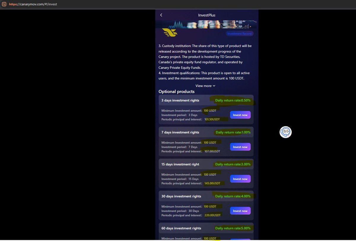 Busters_1's tweet image. 🚨 Warning: Suspected scam sites Canarymov.cc and Canarymov.com are pushing risky "USDT investment" schemes with unrealistic returns and a referral-based recruitment model. These platforms are hosted by @alibaba_cloud  and supported by @CloudflareHelp