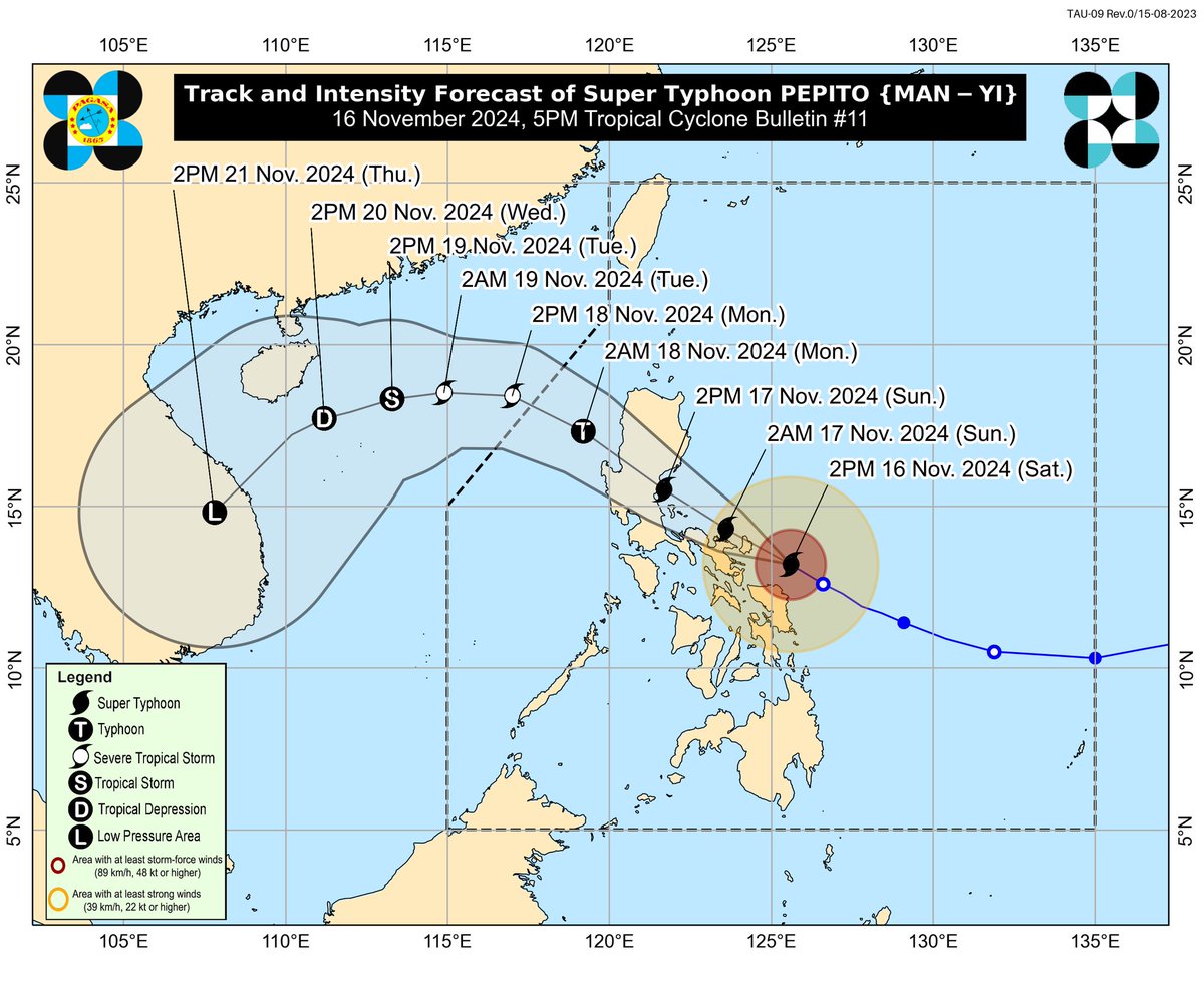 PSPHSurpemo's tweet photo. Violent Typhoon #Manyi/#PepitoPH (25W)

Man-yi Continues to Intensify in to Category 5 Super Typhoon with winds of 160mph And would Make Landfall in Catanduanes in Next few Hours,

Man-yi was Back to Back Major Typhoons To Affected in The Philippines.

Source: PAGASA, JTWC, JMA. https://t.co/vHgmNgNDsg