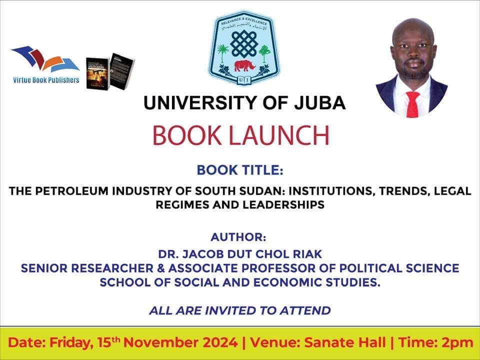 #Great_Book with inside perspectives on oil  and way forward for better management of oil industry for the betterment of all . #The_Petroleum_Industry_of_South_Sudan_Institutions_Trends_Legal_Regimes_and_Leaderships."

Many thanks, keep pushing, all the best....#Prof_Dr. Jacob