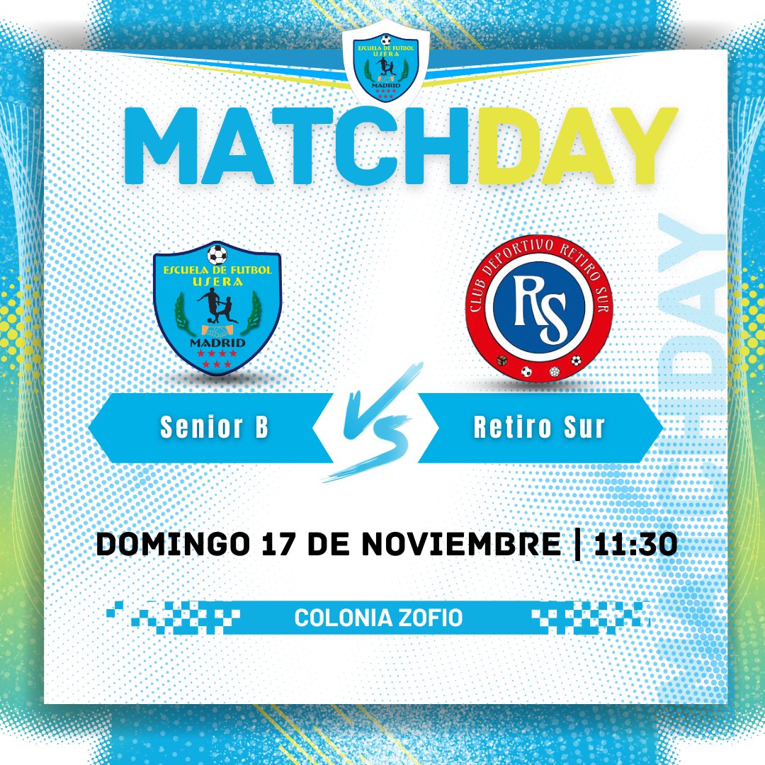 ADEF_Usera's tweet image. 📆 DÍA DE PARTIDO ⚽️

Nuevo #Matchday. 💪💙

#SeniorB #Senior#EFU #Efusera #Usera #Zofio #EscuelaDeFútbol