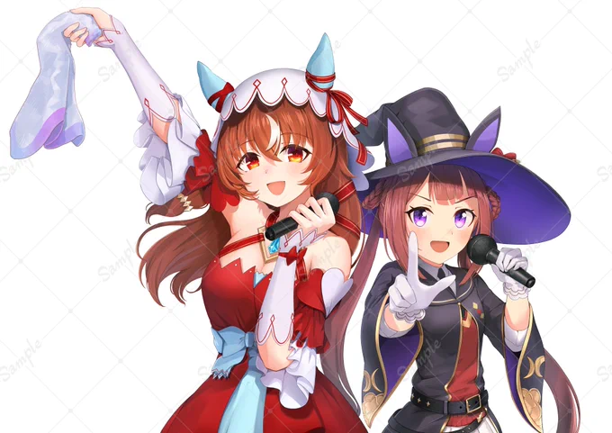 ウマ娘クルクル大阪公演にてこちらのフラワースタンドのイラストを担当させていただきました#スティルインラブ #スイープトウショウ  #ウマ娘クルクル大阪 