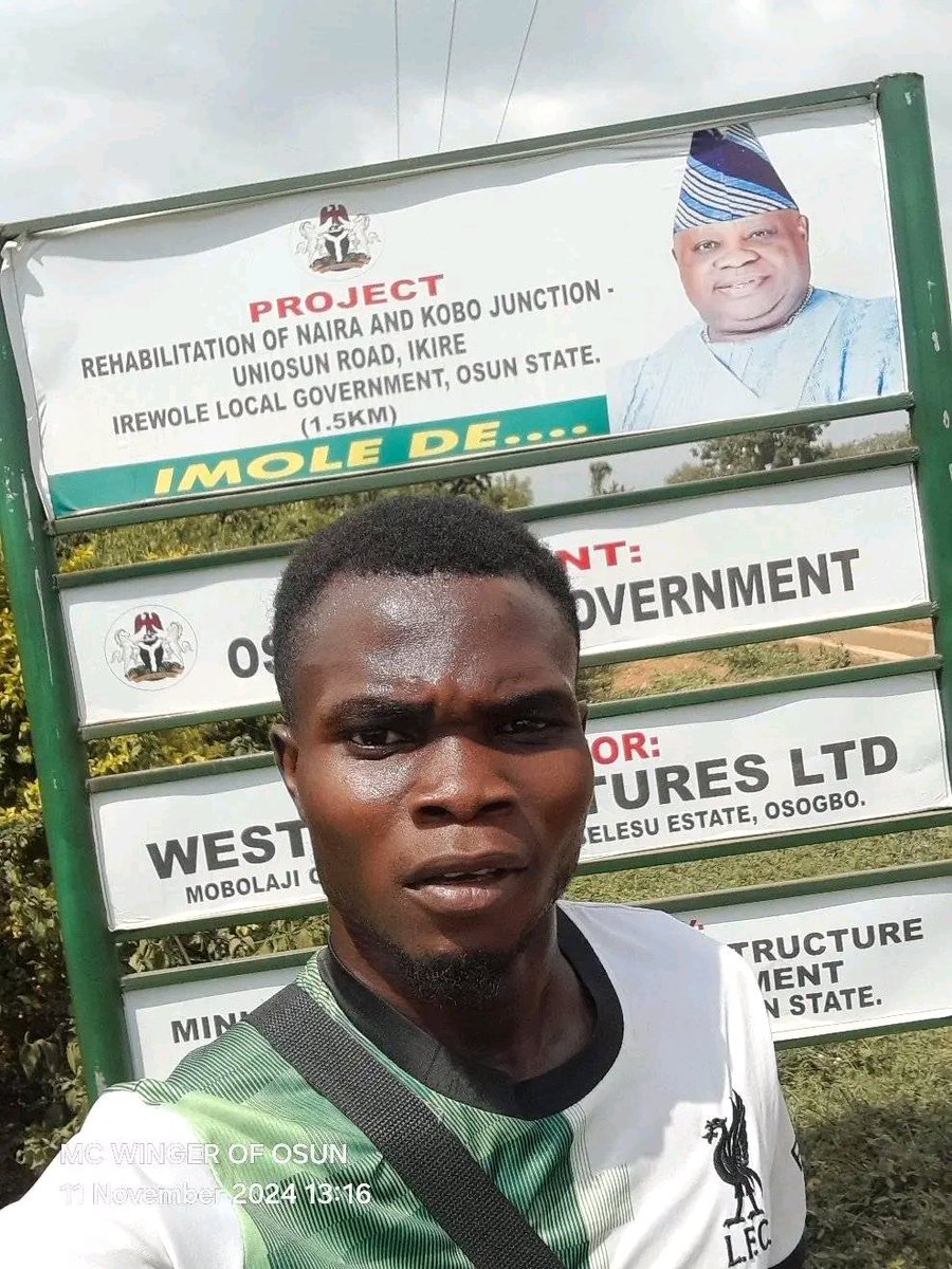 U see am 😒, e no easy at all😁.
As am going to different L.G for road construction update, am spending my personal money ni o because we can not allow APC media boys to be giving false information about our project that's why am touring everywhere to update the people of Osun.