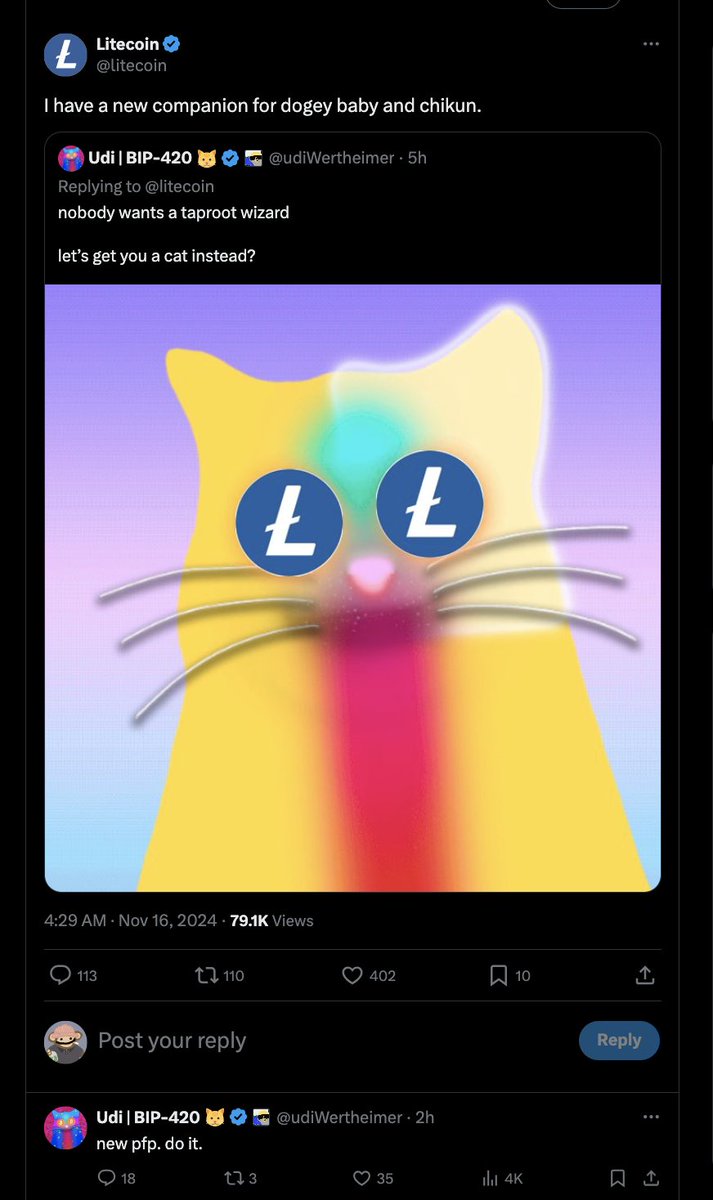 setaoshi's tweet photo. @JakeGagain .@Litecoin got a new pet today #Litecat 

BYAW2SPhHeueCcPpwwXkfNikLnmLBcmFzQHiafDypump https://t.co/i9uMtzT5OT