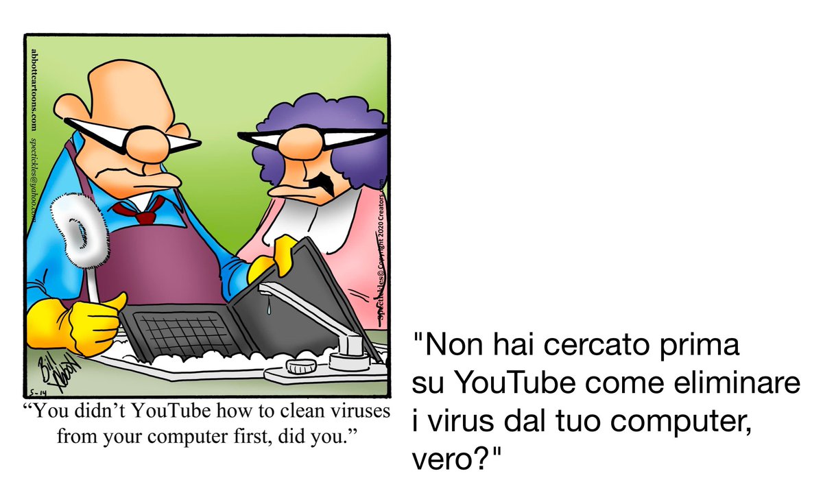 alikizan's tweet image. Quando uno pensa al tradizionale modo di #eliminare i #virus, succede questo🤭🤣
Notate che ho tradotto il verbo #youtube con "hai cercato su YouTube", una frase che in #italiano suona più naturale
#fareunaricerca #computer #spazzolone #lavandino #rubinetto #acquaesapone #faidate