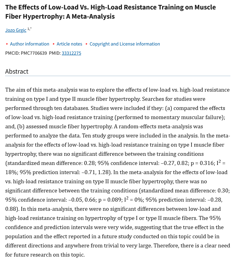 Jozo_Grgic's tweet photo. The Effects of Low-Load Vs. High-Load Resistance Training on Muscle Fiber Hypertrophy: A Meta-Analysis

https://t.co/oTl40WGWTX https://t.co/Rk6nywH9Ht