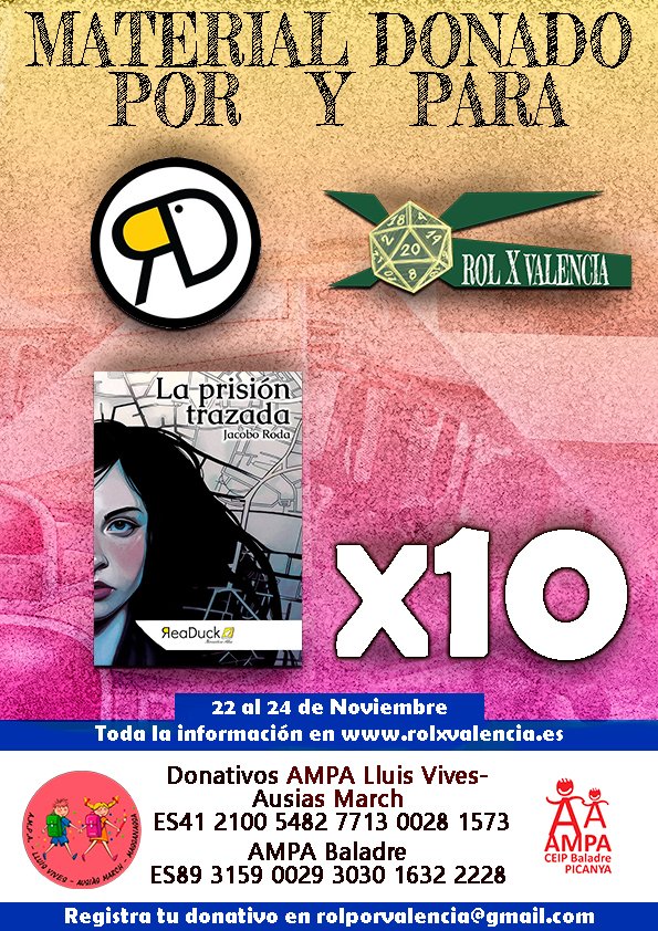Night Rol Club (@nightrolclub) on Twitter photo La editorial <a href="/readuck/">ReaDuck Ediciones</a> nos ha cedido 10 ejemplares de la prisión trazada, una historia transmedia que cuenta con ilustraciones entre sus paginas y una banda sonora que la acompaña. Muy agradecidos por la donación. La editorial <a href="/readuck/">ReaDuck Ediciones</a> nos ha cedido 10 ejemplares de la prisión trazada, una historia transmedia que cuenta con ilustraciones entre sus paginas y una banda sonora que la acompaña. Muy agradecidos por la donación.