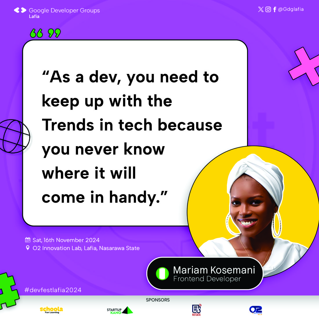 gdglafia's tweet image. Caught @mariamkosemani dropping gems at #DevFestLafia! 🌟 Her journey from a non-tech world to defying limits in tech is pure fire 🔥. Proof that passion + persistence = limitless possibilities! 💡 #DevFest #WomenInTech