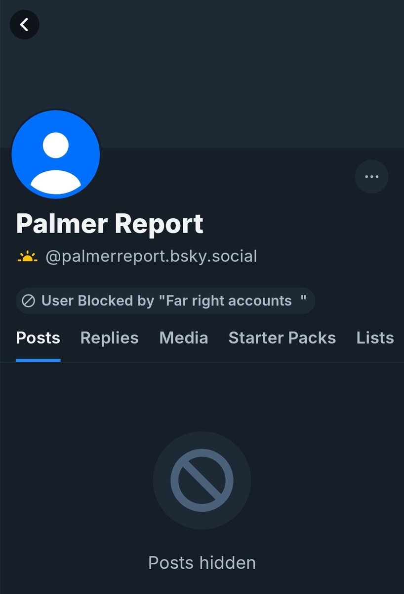 msilviadc's tweet photo. @PalmerReport Just letting you know you're on a block list for far right accounts so you might have some problems finding people over there https://t.co/rJUjvorrUf