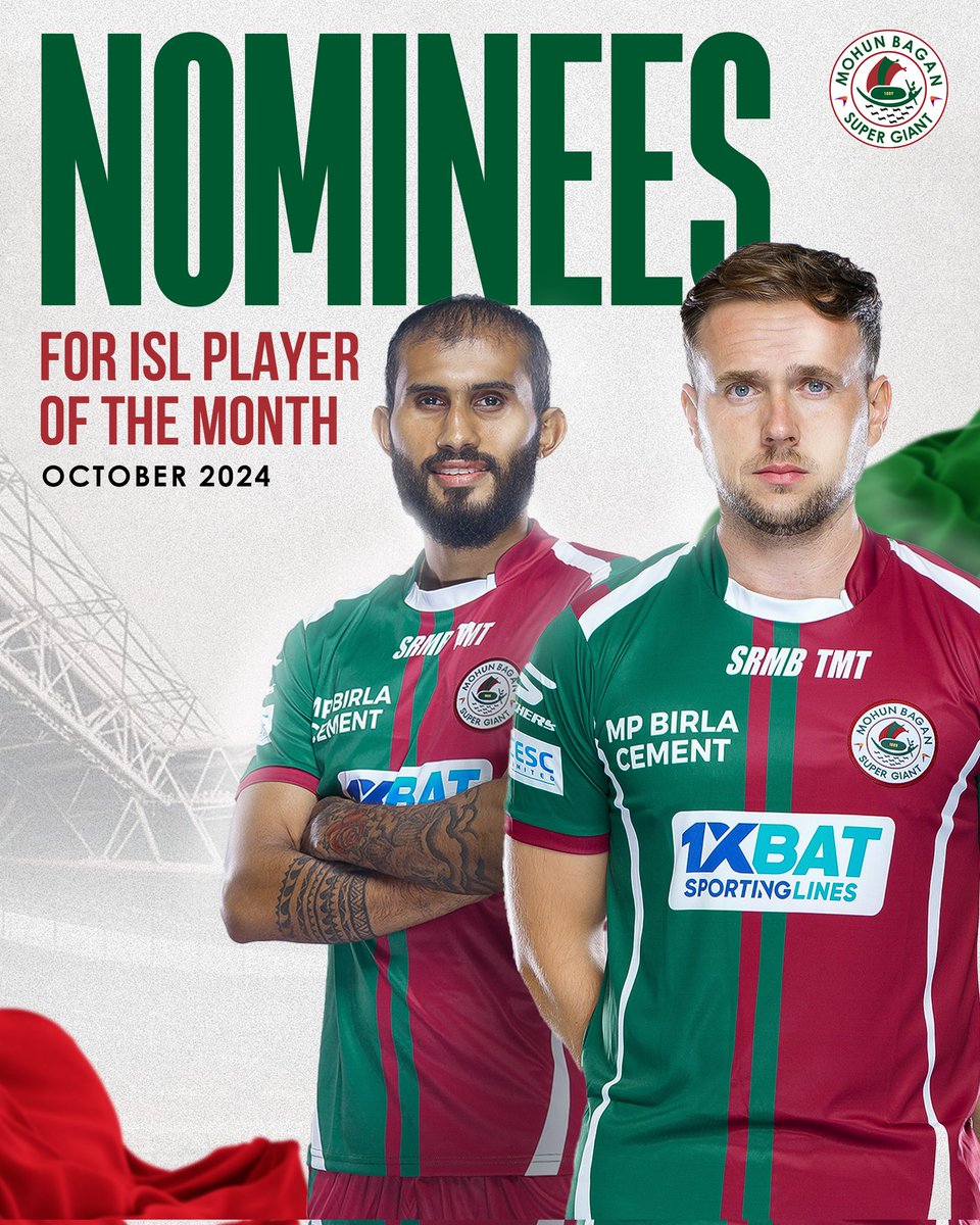 mohunbagansg's tweet photo. Two Mariners nominated for the ISL Player of the Month for October! 🤩🤌

Get voting for your favourite here: https://t.co/bVyDS65Hh7

#MBSG #JoyMohunBagan #আমরাসবুজমেরুন https://t.co/DzYRhFDDqU
