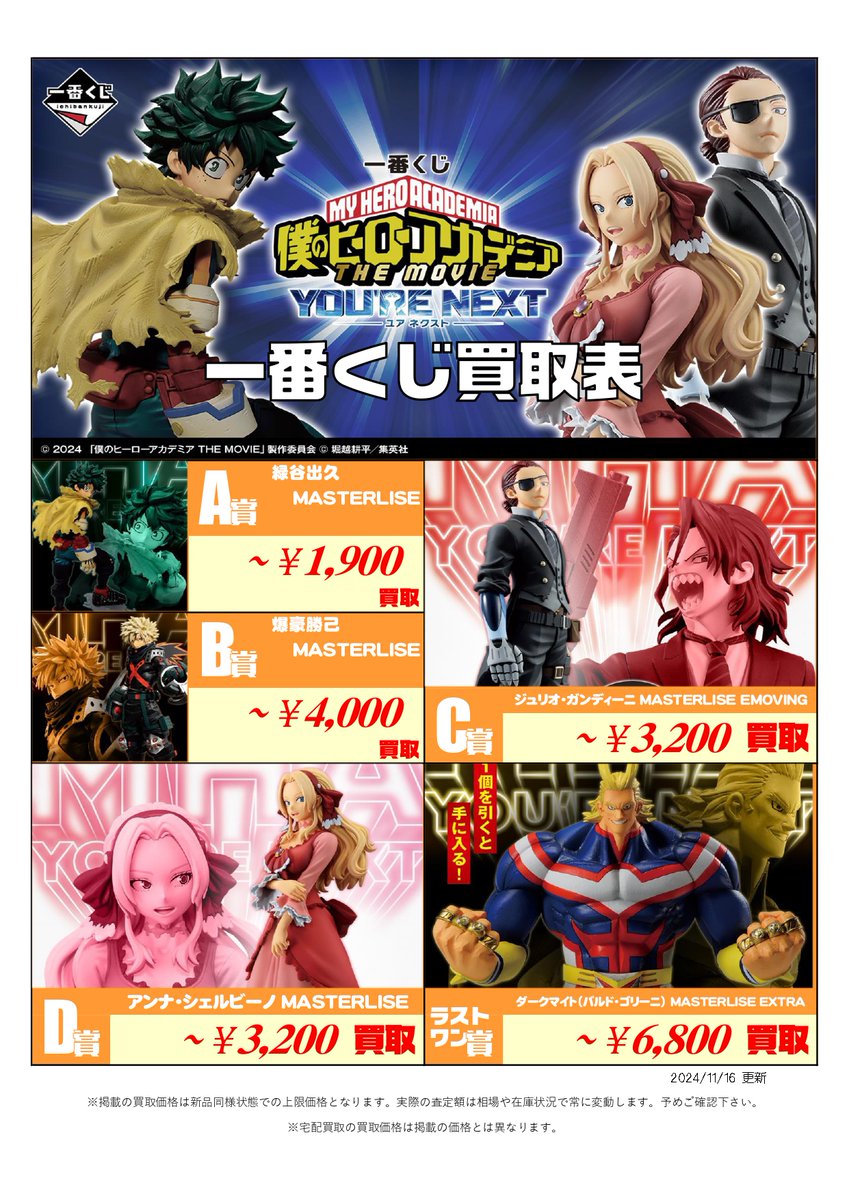 新作くじ 買取表更新📣11/16付 ＼ 一番くじ ゆるキャン△ SEASON3 一