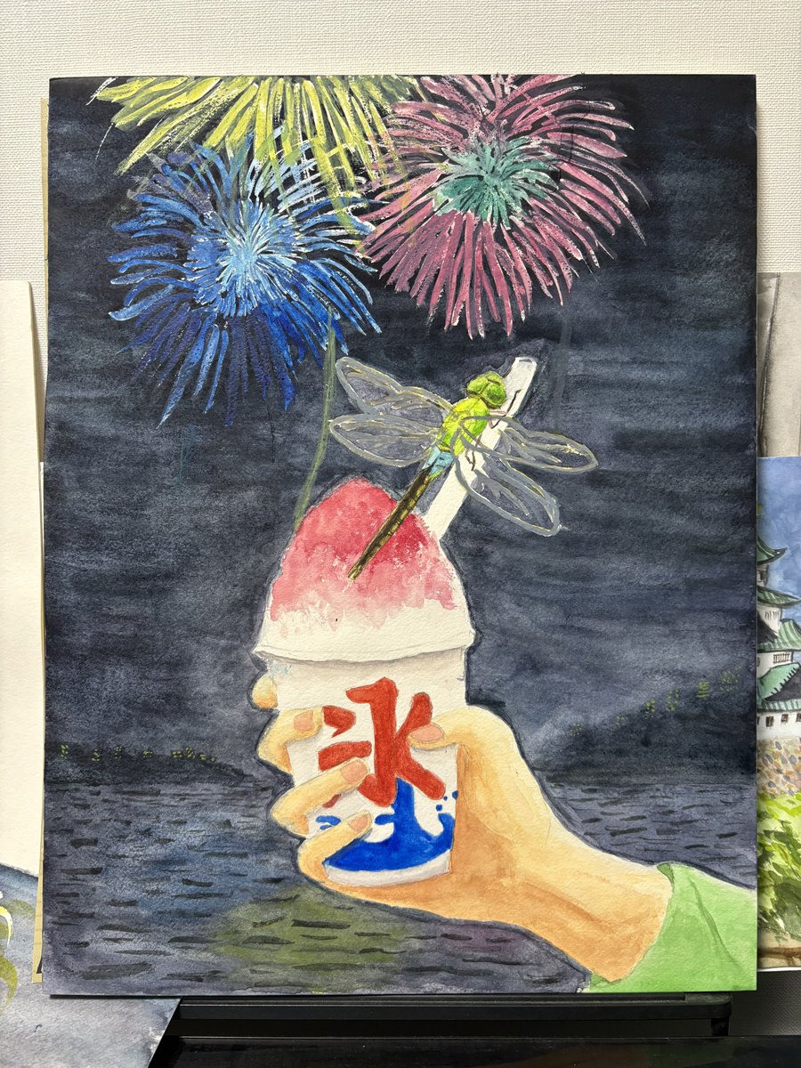 GosanPento's tweet photo. 第39回We love トンボ絵画コンクール
小学生3年生、惜しくも賞を取れず、悔しいっっ…パパが😅

でも時間をかけて一生懸命絵を完成させる「やりぬく力」は、きっと成長につながったと思います🔥来年もチャレンジ🔥

当時8歳8ヶ月
#小学生アート
#透明水彩 https://t.co/7mV5Cfa0LT