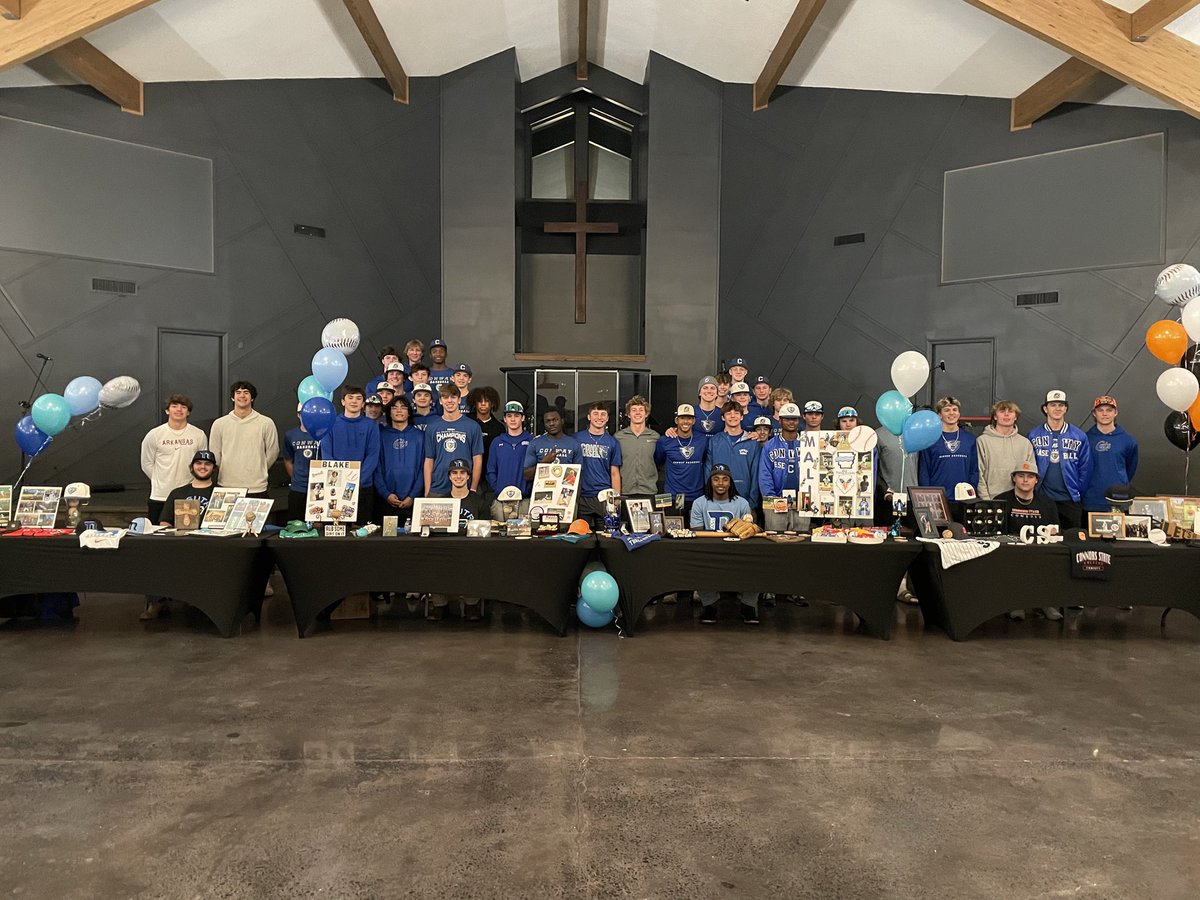 Conway Wampus Cat Baseball Booster Club (@conwaybsbl) on Twitter photo Special night Thursday at City Church as these seniors signed to play at the next level:
Connors State:
- Beau Billeck
ASU Three Rivers:
- Thomas Ford
- Blake Kordsmeier
- Malik Simpson
<a href="/BeauBilleck/">Beau Billeck</a>
<a href="/thomasfordiv/">Thomas Ford</a>
<a href="/BlakeKordsmeie1/">Blake Kordsmeier</a>
<a href="/Malik_Simpson8/">Malik Simpson</a> Special night Thursday at City Church as these seniors signed to play at the next level:
Connors State:
- Beau Billeck
ASU Three Rivers:
- Thomas Ford
- Blake Kordsmeier
- Malik Simpson
<a href="/BeauBilleck/">Beau Billeck</a>
<a href="/thomasfordiv/">Thomas Ford</a>
<a href="/BlakeKordsmeie1/">Blake Kordsmeier</a>
<a href="/Malik_Simpson8/">Malik Simpson</a>