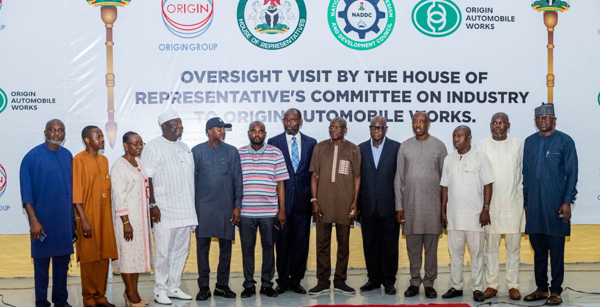 Origintechng's tweet photo. We were delighted to host the Federal House of Representatives Committee on Industry, led by Hon. (Dr.) Enitan Dolapo-Badru, alongside National Automotive Design and Development Council (NADDC)) members, at Origin Tech Group.

#OAW #origintechgroup #naddc #houseofrepresentative https://t.co/s99n3OALDT