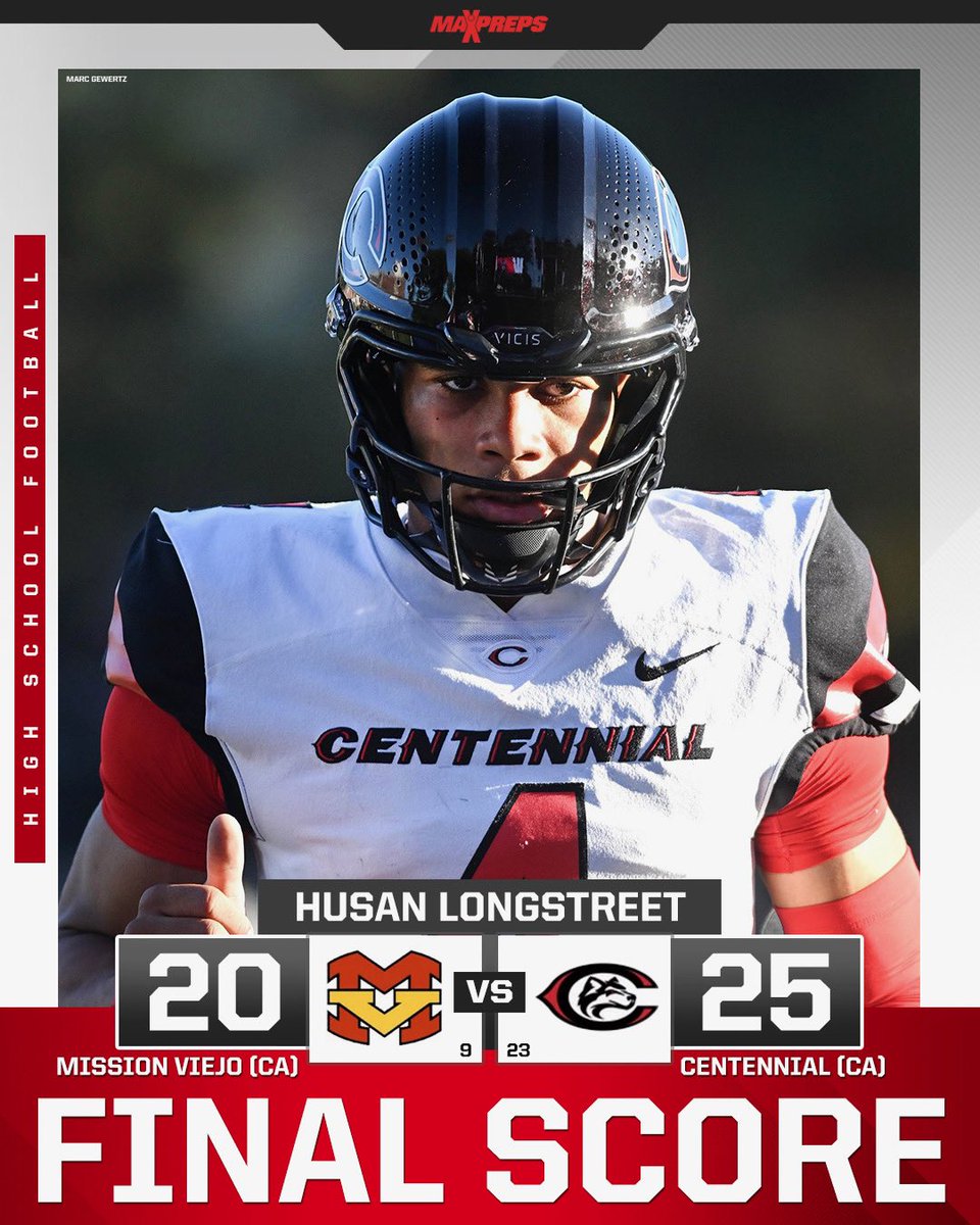 MaxPreps (@maxpreps) on Twitter photo No. 23 Centennial (CA) defeats No. 9 Mission Viejo (CA) 25-20 in the CIF Southern Section quarterfinals 😳 <a href="/Cen10Football/">Corona Centennial Football</a>
Top 25 Scoreboards ⬇️
maxpreps.com/news/fVtDMFdfQ… No. 23 Centennial (CA) defeats No. 9 Mission Viejo (CA) 25-20 in the CIF Southern Section quarterfinals 😳 <a href="/Cen10Football/">Corona Centennial Football</a>
Top 25 Scoreboards ⬇️
maxpreps.com/news/fVtDMFdfQ…