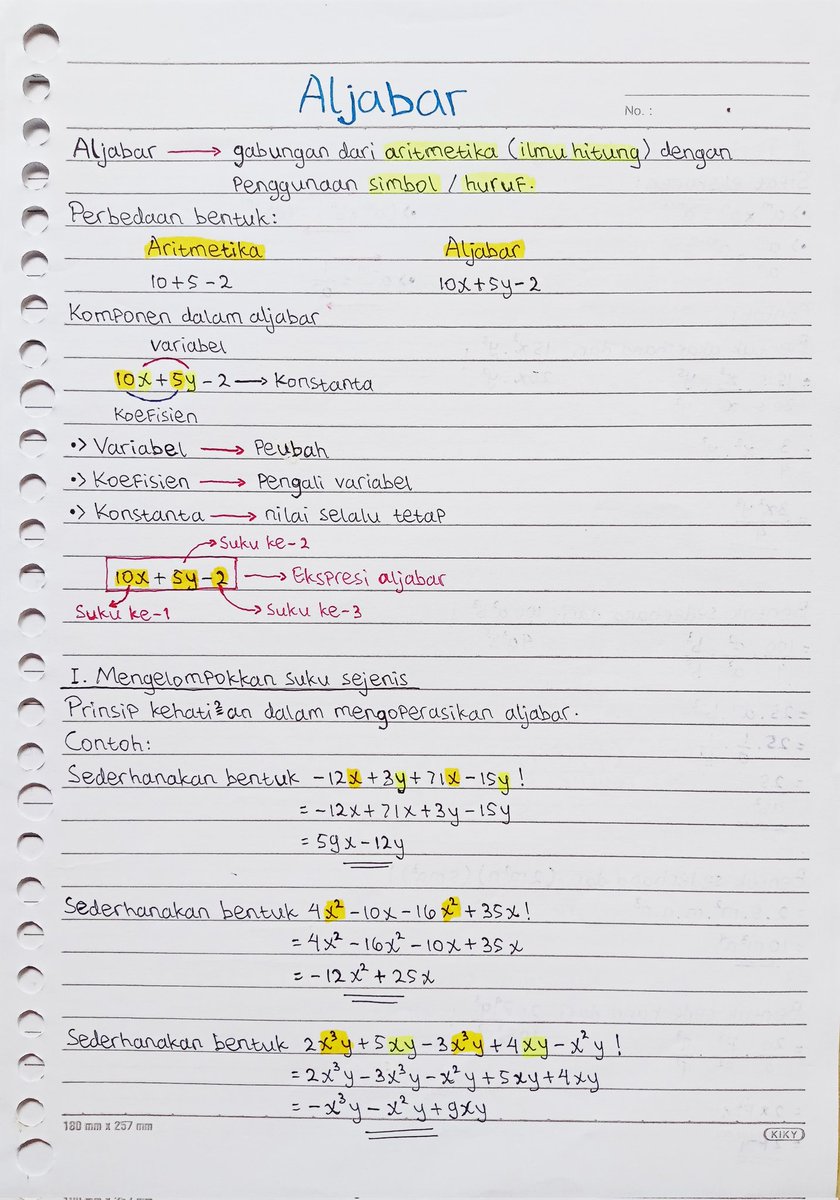 justiciaaaa4's tweet image. 📝 CATATAN MATEMATIKA DASAR 
✨ ALJABAR 

•Materi dasar PK dan PM 
sc: Alternatifa Project 

#AMBISVERSE #studytwt #matdas
#janganmalubelajardaridasar #snbt2025