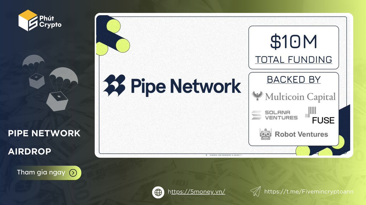 Dành 5 phút tham gia Airdrop Pipe Network - Dự án gọi vốn 10 triệu đô từ  Multicoin #5PC @pipenetwork AE chán kèo Depin chưa ? Ai đam mê kèo không làm