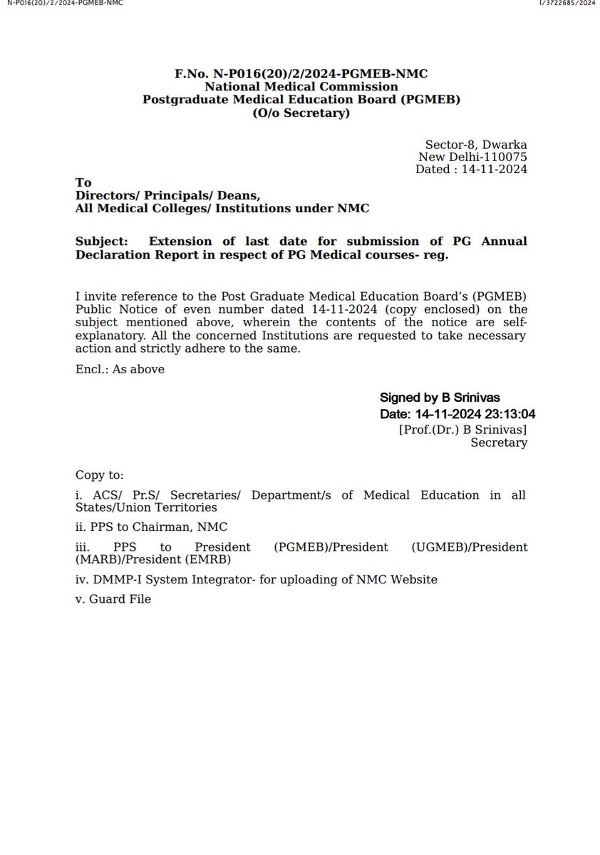 NMC_BHARAT's tweet photo. The National Medical Commission extends the deadline for PG Annual Declaration Report submission to 22nd Nov 2024. Submit via the NMC portal to avoid fines.
LINK: https://t.co/Vo0JLnSMT8
#PGMedicalCourses #NMCUpdates https://t.co/N0PHQtaBxX