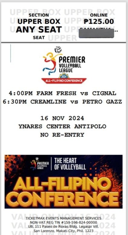 alychillin's tweet photo. wts lfb pvl all filipino conference

• 275php for both tix
• game today
• rush selling
• e-tickets will be sent thru pm or email for sure buyer.

pvl farm fresh foxies cignal creamline ccs petro gazz ynares center antipolo https://t.co/7Q2RQ1t0JK