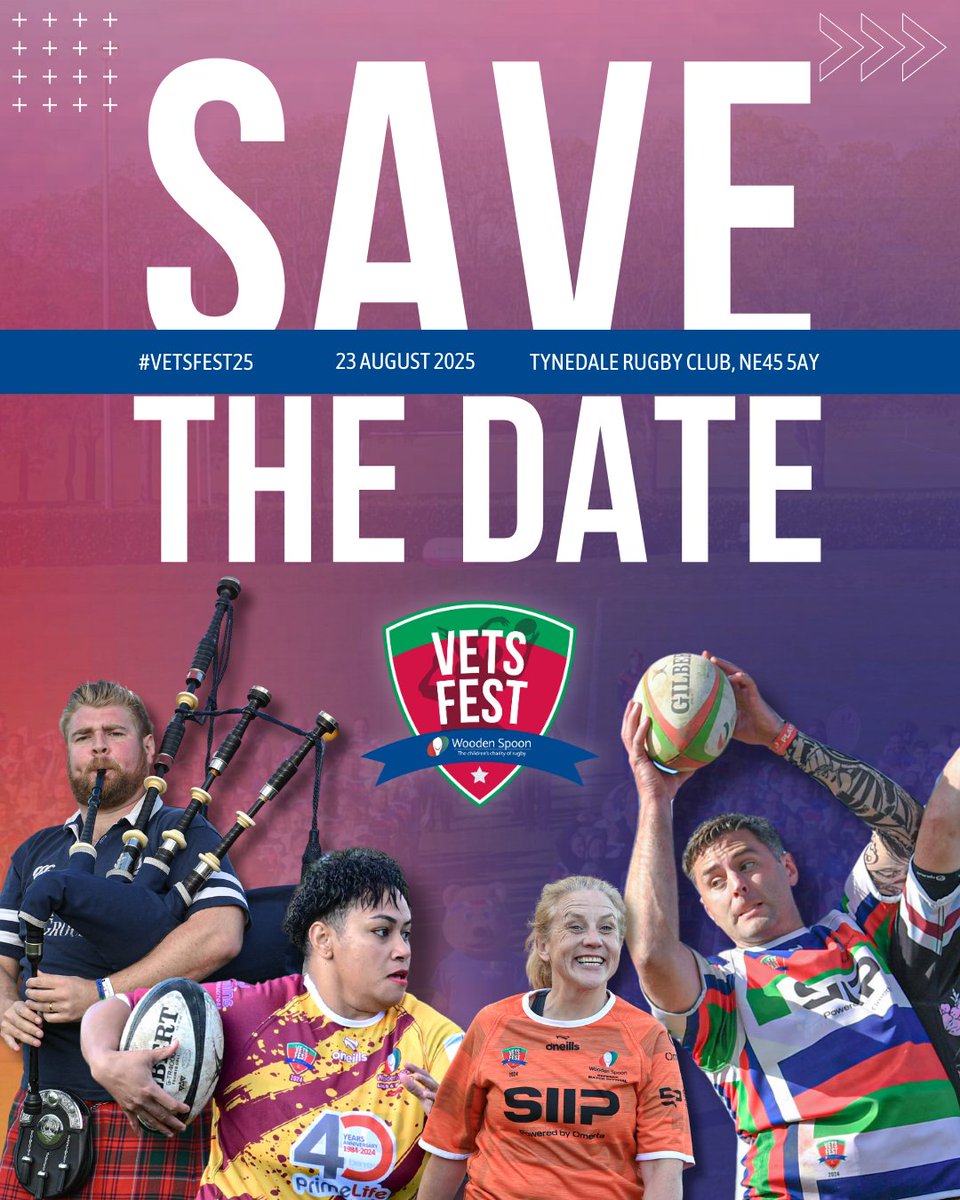 charityspoon's tweet photo. ❗#VetsFest is back in 2025❗

Save the date for #VetsFest25 as we take the biggest Vets Rugby festival to Tynedale Rugby Club 🙌 

#TacklingDisadvantage #HelpingKidsThroughRugby https://t.co/WcDC5GK08Z