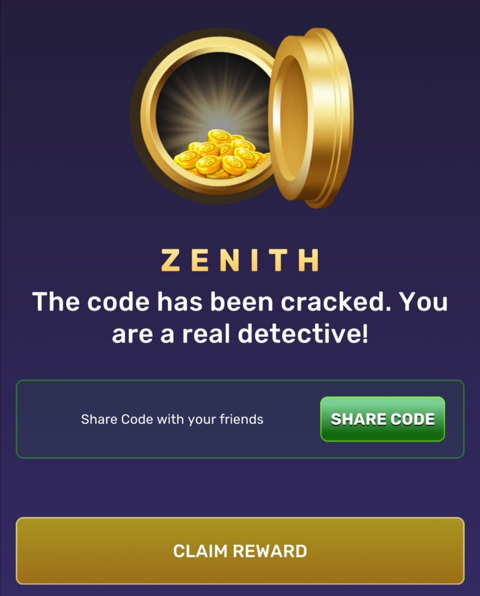 Airdrop1345's tweet image. Treasure Tapper daily code November 16

Z — — • •
E •
N — • 
I • •
T — 
H • • • •

Join : t.me/treasure_tappe…

#treasure #treasuretapper #airdrop #taptoearn #tapswap #hamster