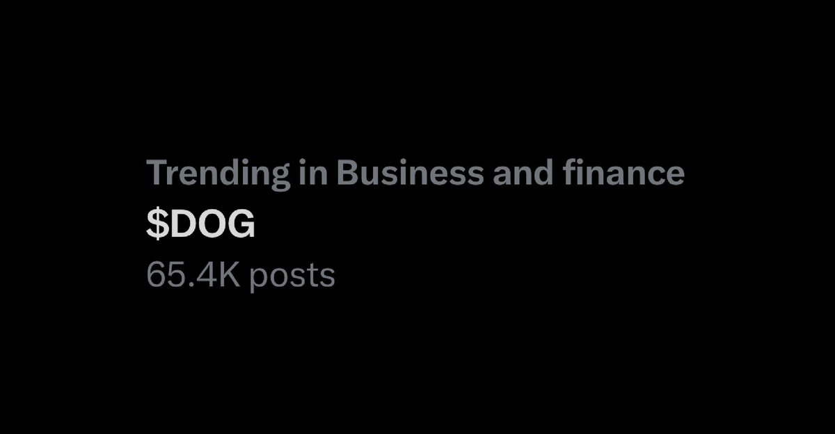 BREAKING: The #1 Rune $DOG is currently trending on X with 65.4K posts which is more than 1 post every second 🤯