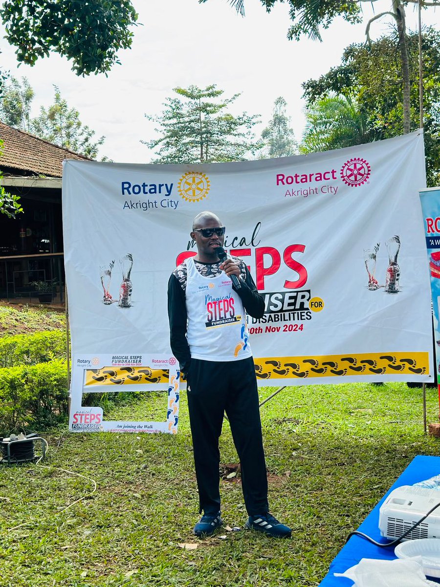 RC_AkrightCity's tweet photo. "IT'S HAPPENING NOW! In Akright, we're flagging off our #WalkingRotarians led by Shyaka & honored by PDG Ken Mugisha! Join the #MagicalSteps trek to support disabled children at Ishekye Primary School! #RotaryInAction #ServiceAboveSelf #Inclusion" https://t.co/bJh4GbH8yE