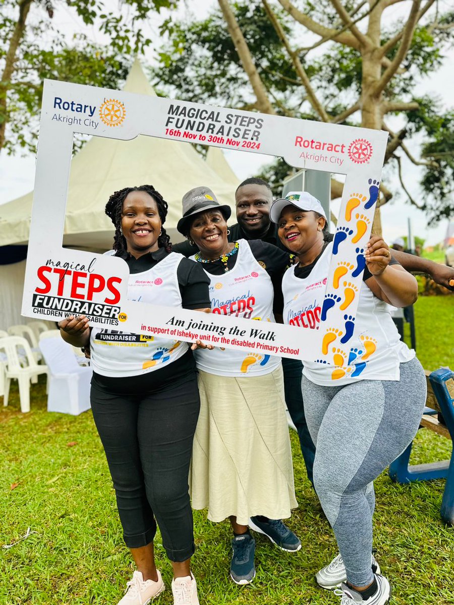RC_AkrightCity's tweet photo. "IT'S HAPPENING NOW! In Akright, we're flagging off our #WalkingRotarians led by Shyaka & honored by PDG Ken Mugisha! Join the #MagicalSteps trek to support disabled children at Ishekye Primary School! #RotaryInAction #ServiceAboveSelf #Inclusion" https://t.co/bJh4GbH8yE