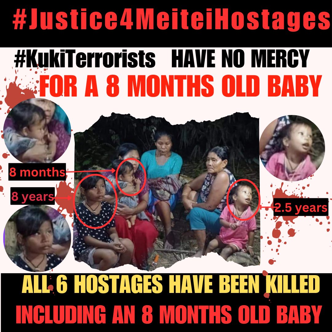 Romen Tweets (@mromenmeetei) on Twitter photo #KukiBabyKillers
#Justice4MeiteiHostages
Hostages "Brutally Murdered" by #KukizoMilitants
<a href="/UNICEF/">UNICEF</a> @SaveChildren
<a href="/CRINwire/">Child Rights International Network - CRIN</a>
<a href="/PlanGlobal/">Plan International</a>
<a href="/WorldVision/">World Vision</a>
@IRCtweets
<a href="/ChildFund/">ChildFund</a>
@TdH_int
<a href="/ECPAT/">ECPAT International</a>
@EndViolence #KukiBabyKillers
#Justice4MeiteiHostages
Hostages "Brutally Murdered" by #KukizoMilitants
<a href="/UNICEF/">UNICEF</a> @SaveChildren
<a href="/CRINwire/">Child Rights International Network - CRIN</a>
<a href="/PlanGlobal/">Plan International</a>
<a href="/WorldVision/">World Vision</a>
@IRCtweets
<a href="/ChildFund/">ChildFund</a>
@TdH_int
<a href="/ECPAT/">ECPAT International</a>
@EndViolence