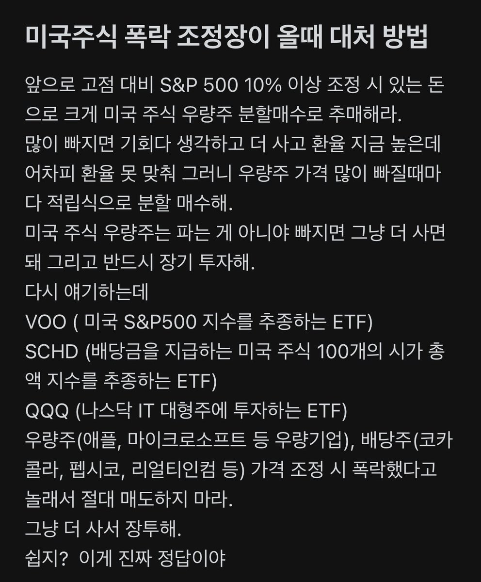 🚨미국 주식 폭락하면 해야할 일🚨