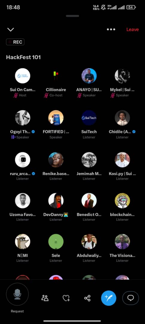 SuitechOrg's tweet image. Yesterday, we went live on Hackfest space here on X! Hosted by @suioncampus and co-hosted by @Iam_Ngbede , our community leads and Hackathon leads shared invaluable insights. 
We gained a lot of knowledge and look forward to leveraging it as we continue building 💧