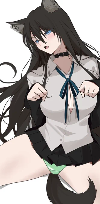 仕事ばっかじゃなくたまには私に構え、 ・・・・バカ #オリジナル #ケモ耳 