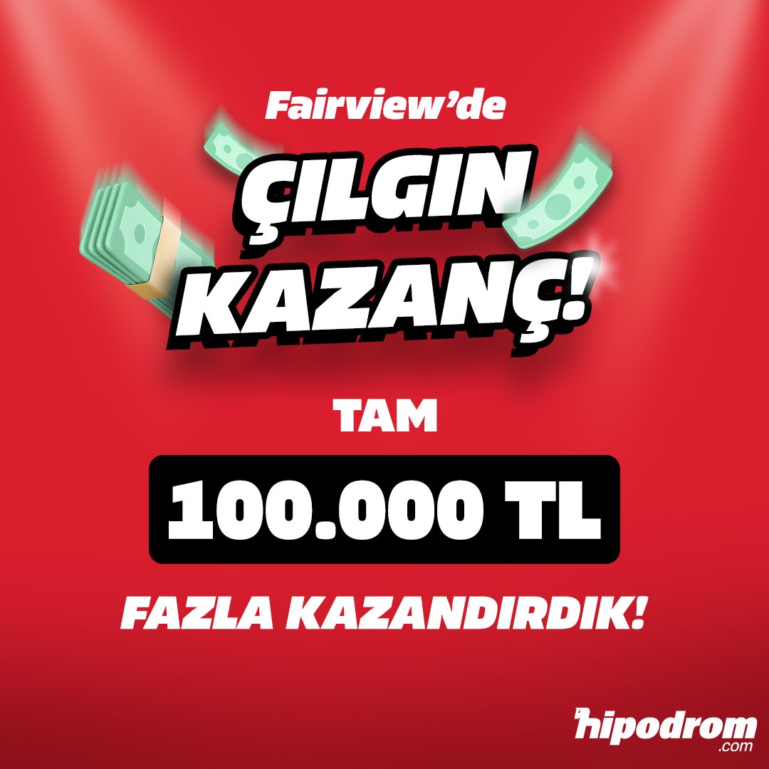 🔴 hipodrom.com'dan ÇILGIN KAZANÇ!

🎁 Fairview'de tam 100.000 TL daha fazla kazanç! Bir üyemiz Fairview’de 4 farklı kuponuyla tüm tevziyi kazanmayı başardı ve yurt dışında altılıda tevziye ek 100.000 kampanyamızla birlikte toplamda 791.386,35 TL kazandı.

📣 Oynarken