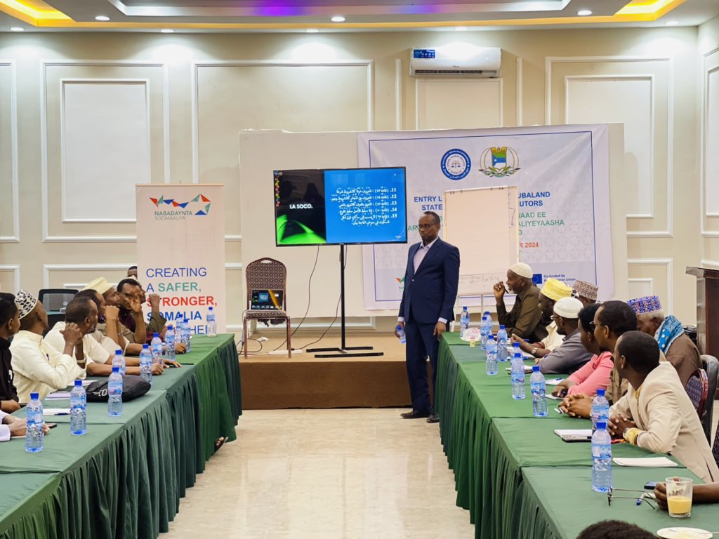 qadarhk's tweet photo. Day 6 of training @Nabadaynta is supporting the induction training for new judges and prosecutors in Jubaland. Today’s session kicks off with Civil Procedure with @SomaliaJti 
@iom_somalia @UKinSomalia @EU_in_Somalia https://t.co/gaUaYePNUW