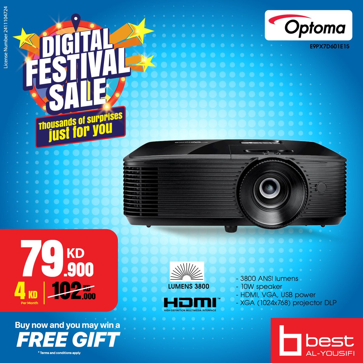 BestAlYousifi's tweet image. حوّل عروضك التقديمية وتجاربك الترفيهية إلى واقع مع بروجكتر Optoma X371 UK DLP XGA! 🌟 مع سطوع 3800 لومن ANSI، مكبر صوت مدمج ودعم كامل للـ 3D.🎥

العروض متاحة من خلال الأونلاين والمعارض

Order now: shorturl.at/SS7Gy

#Bestalyousif #OptomaProjector #HomeTheater