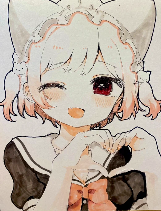 カラー色紙かわいいにゃん 