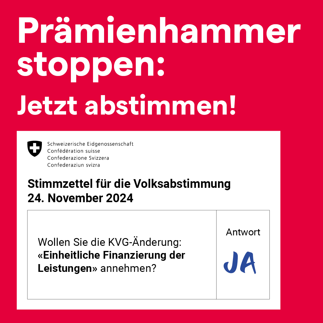 Hast du schon abgestimmt? 🗳️ Schau dir die Argumente für die einheitliche Finanzierung an und lass dich überzeugen 👉 einheitliche-finanzierung.ch

Danke für deine Stimme! 💪

#EinheitlicheFinanzierung #Abst24 #CHVote