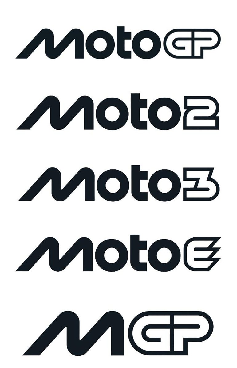 DesiRacingco's tweet photo. 🚨 | NEWS: Here are the new logos for MotoGP, Moto2, Moto3 and MotoE.

The new brand identity has been leaked after the logo designs were filed online with the EU’s Intellectual Property Office on Thursday.

What do you think about this new logo designs? 🤔

[@wearetherace] #MotoGP