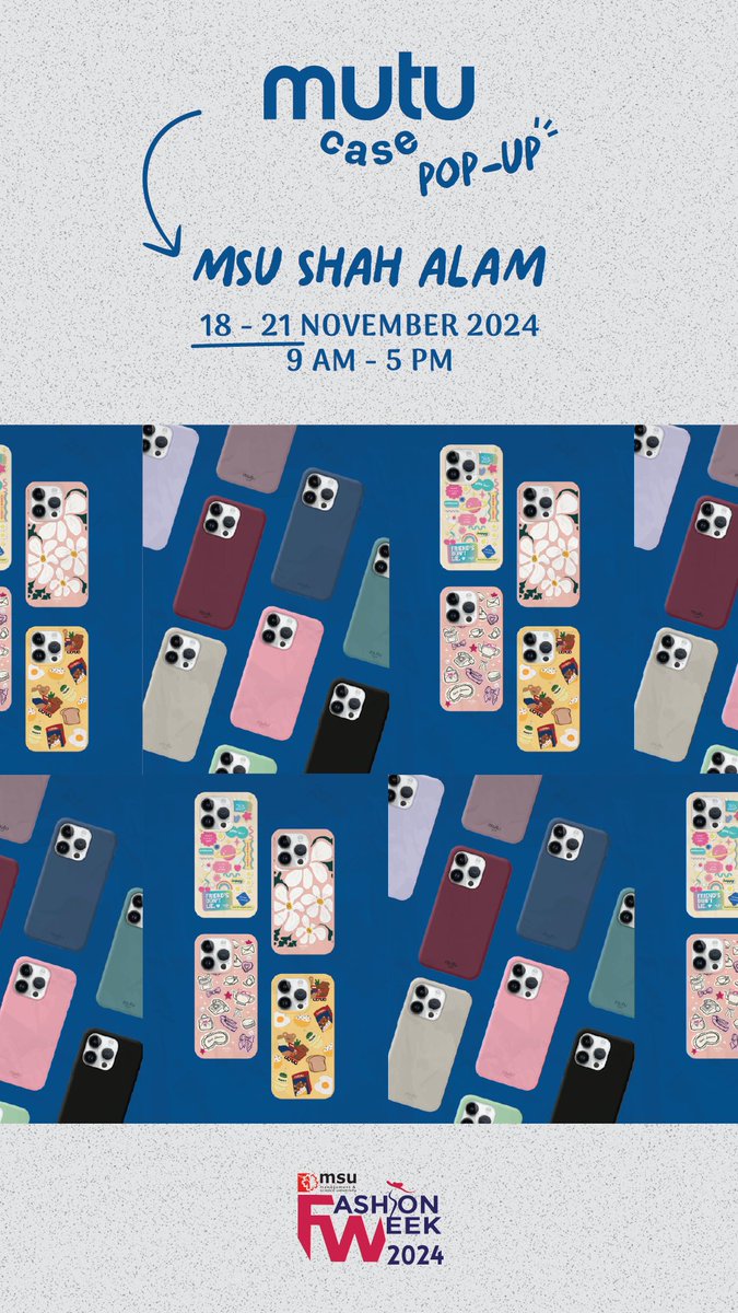 mutucase's tweet photo. 🚨 Attention Shopaholics 🚨

Mutu Case will open a pop-up booth at MSU during MSU’s Fashion Week 2024!💅🏻

Save the dates and we’ll see you there!🤩 https://t.co/DwfiMH4zjY