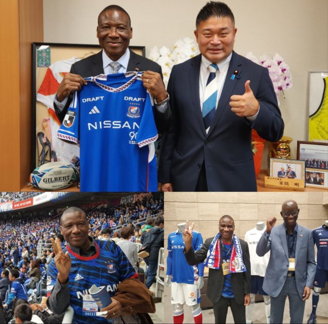 Alone55424's tweet photo. Former Ambassador of Ivory Coast to Japan, Jerome Crowe Ware, who loves Yokohama F. Marinos, came to Japan after receiving the Order of the Rising Sun. He was the person most knowledgeable about F. Marinos and the J League in the African diplomatic corps. #fmarinos 
#TICAD9
 #COT https://t.co/dylIWro9eQ