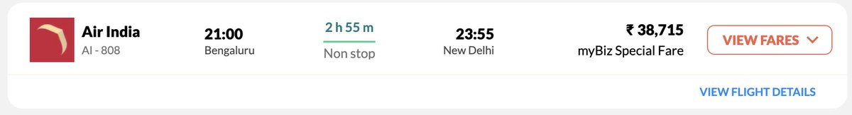 thefoobarpm's tweet photo. @airindia Not only that, they have now launched a Nov17/9p/AI808 at an atrocious fare of ~38k. This is racketeering by @airindia . 

@DGCAIndia please note @airindia is profiteering from the surge in demand for late night flights due to the fog disruption with morning flights. https://t.co/HjAtRB3oAz