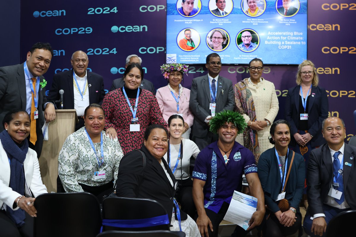 ForumSEC's tweet photo. #COP29 Side Event on “Accelerating Blue Action for Climate: Building a Sealane to COP31” organised by @PacOceanComm showcased the exceptional ocean leadership of the Pacific region, the strengths in regionalism, and the ambition of the Pacific building towards #COP31. https://t.co/QNXNakr8NH