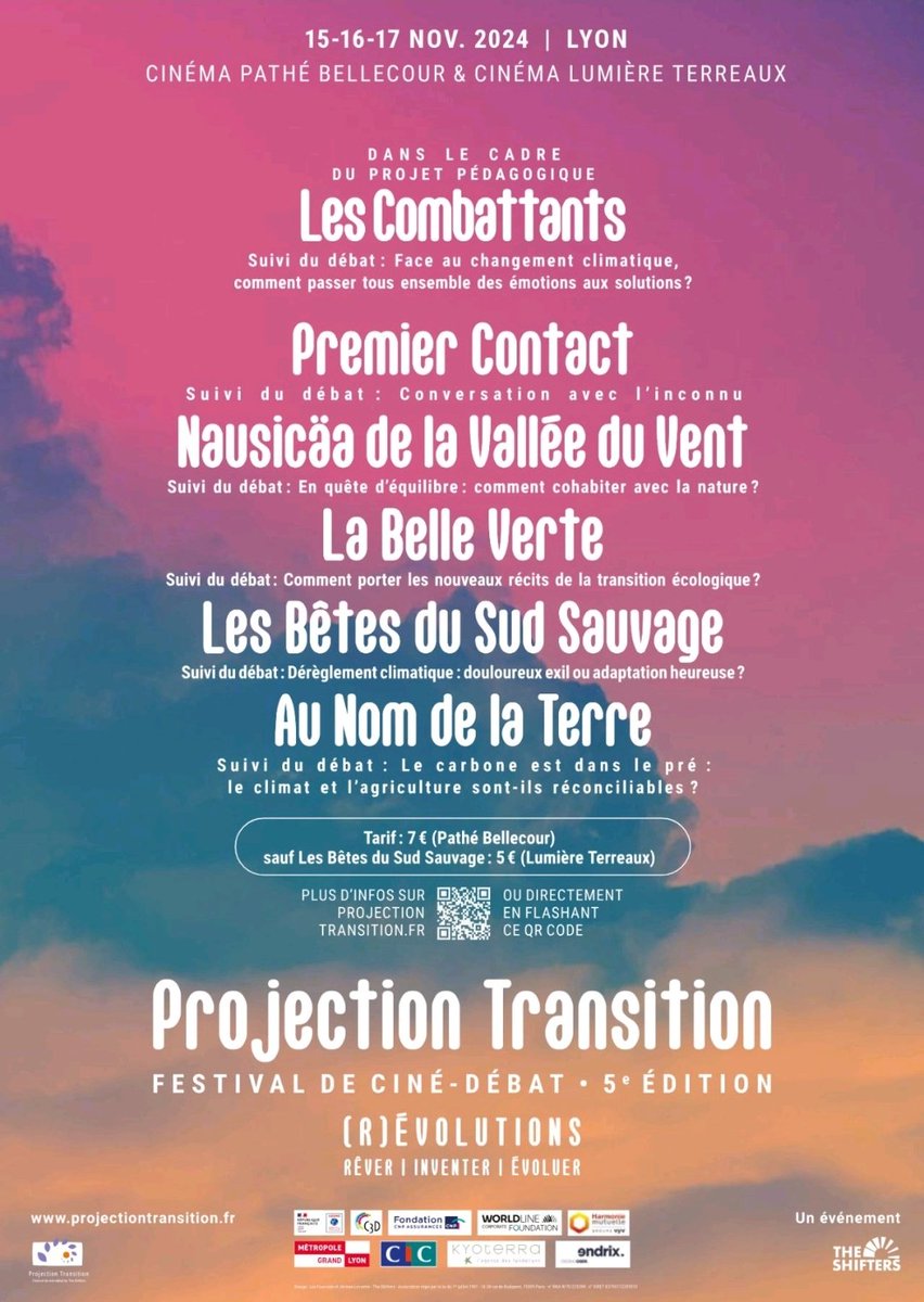 Les Shifters Lyon (@lesshifterslyon) on Twitter photo Le festival projection Transition c'est en ce moment même, 2 jours de cines débat sur le thème "(R)évolutions : rêver, innover, évoluer" et l'édition lyonnaise est cette année parrainé par <a href="/KarimDuvalShow/">Karim Duval</a> !
Programme & billetterie : projectiontransition.fr/?page_id=3542 Le festival projection Transition c'est en ce moment même, 2 jours de cines débat sur le thème "(R)évolutions : rêver, innover, évoluer" et l'édition lyonnaise est cette année parrainé par <a href="/KarimDuvalShow/">Karim Duval</a> !
Programme & billetterie : projectiontransition.fr/?page_id=3542