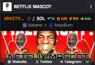 NetflixMascot's tweet photo. We're in the leaderboard. Send it higher guys

Never forget that Mike is a legend

#NetflixMascot $MIKETYSON https://t.co/4uPrEmWcHc